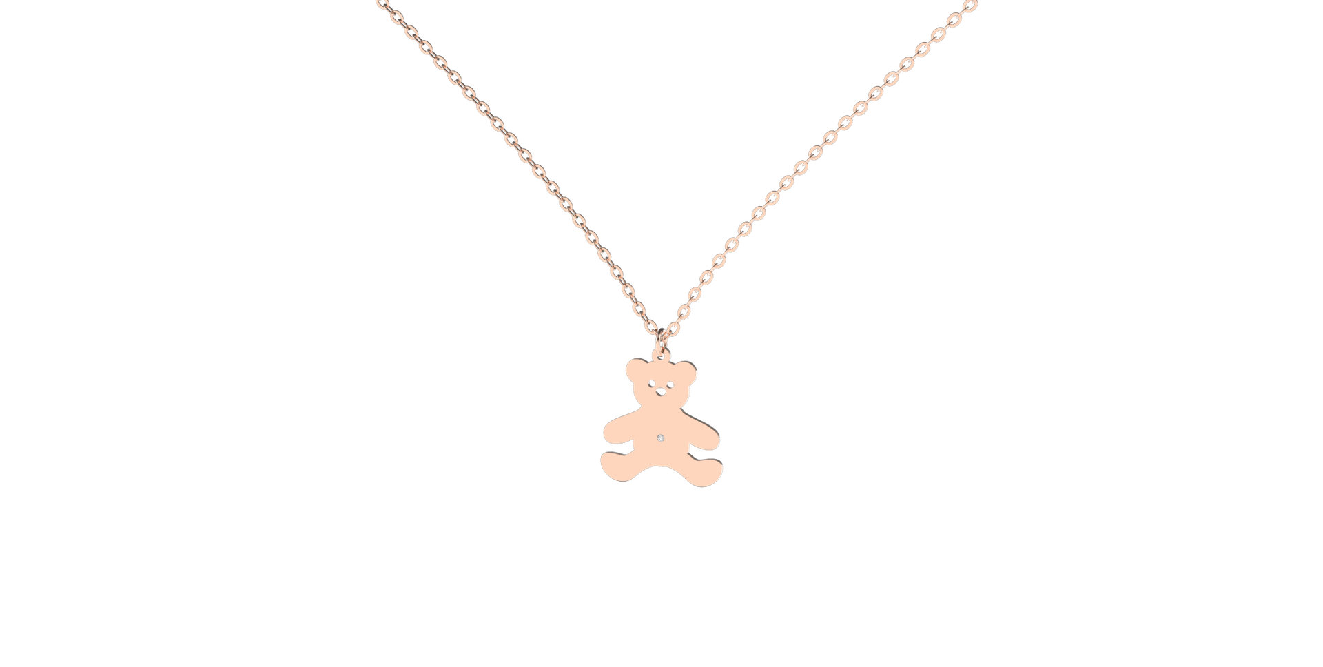 Náhrdelník s diamantem Teddy Bear