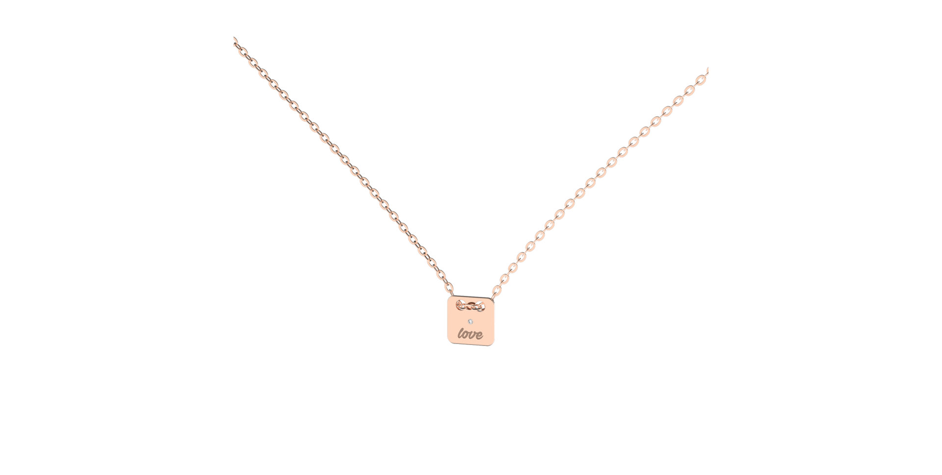 Náhrdelník s diamantem Tell U, Love U