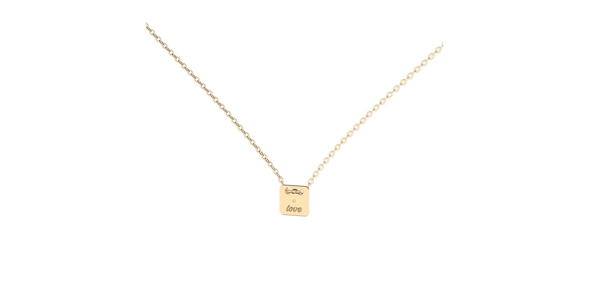 Náhrdelník s diamantem Tell U, Love U