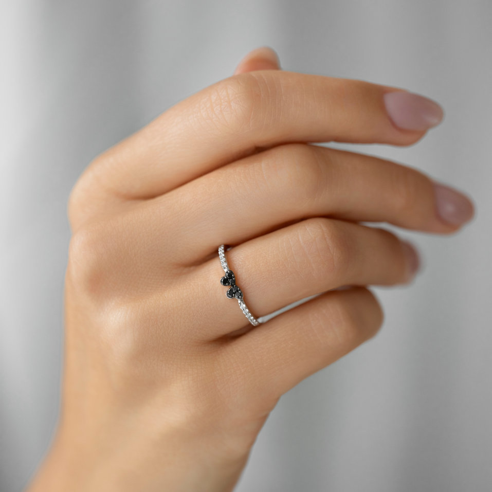 Prsten s diamanty Double Hearts