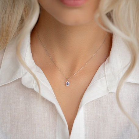 Přívěsek s diamanty a tanzanitem Princess