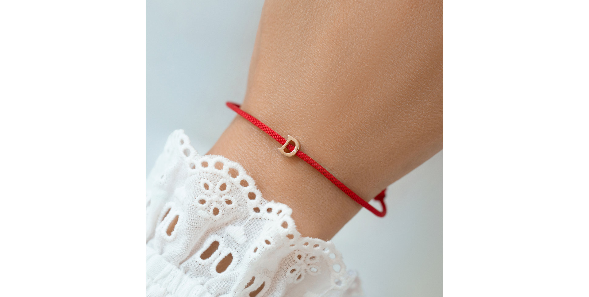 Náramek s diamantem a šňůrkou Flat Line X