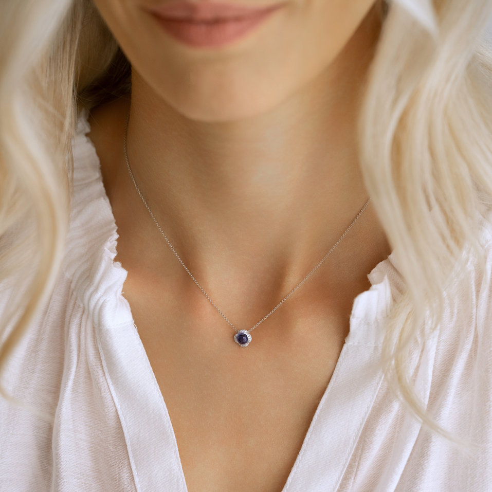 Náhrdelník s diamanty a prehnitem Genevieve