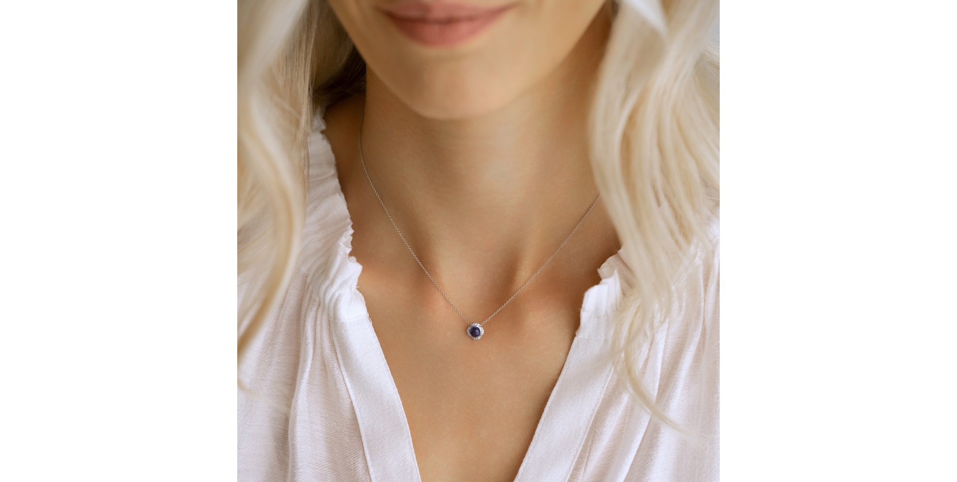 Náhrdelník s diamanty a chalcedonem Genevieve