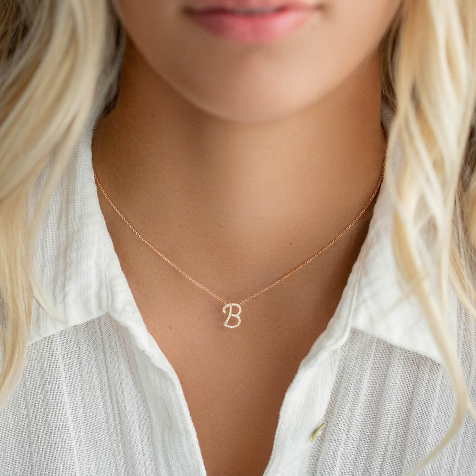 Náhrdelník s diamanty Curly Glitter T