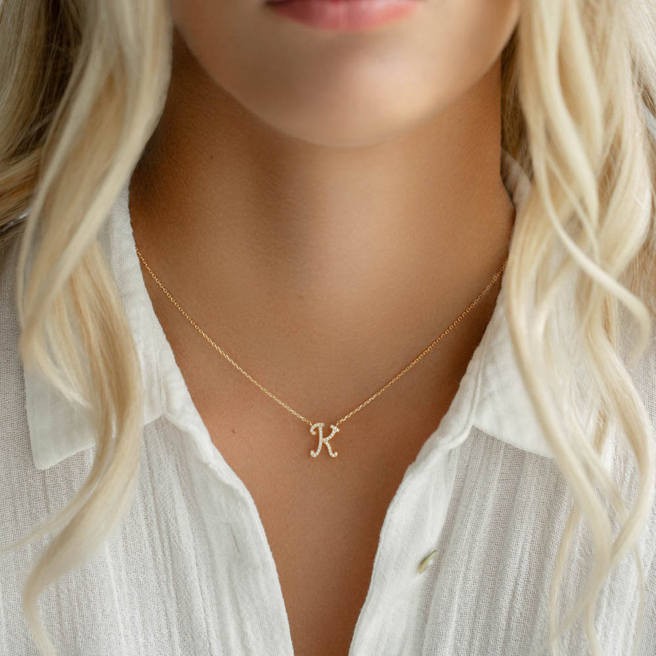 Náhrdelník s diamanty Curly Glitter G