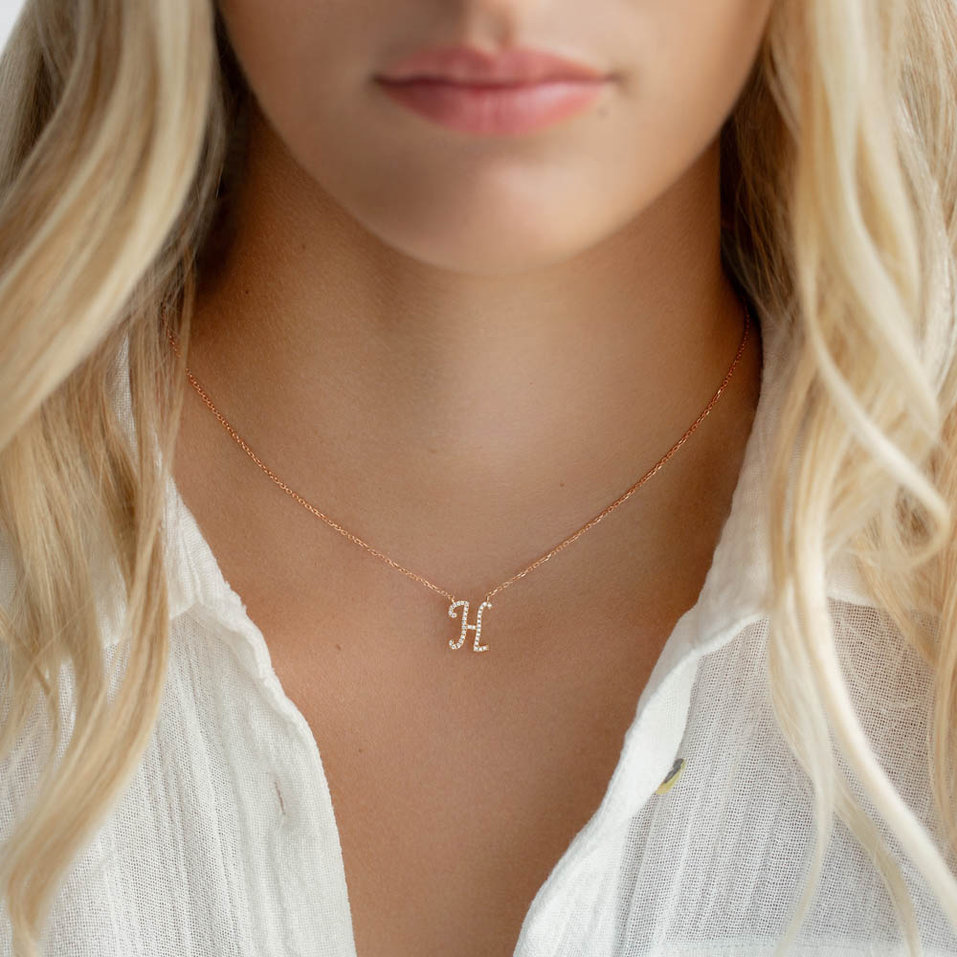 Náhrdelník s diamanty Curly Glitter M