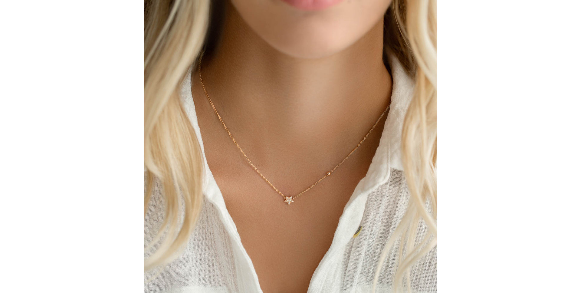 Náhrdelník s černými a bílými diamanty Star Waterfall