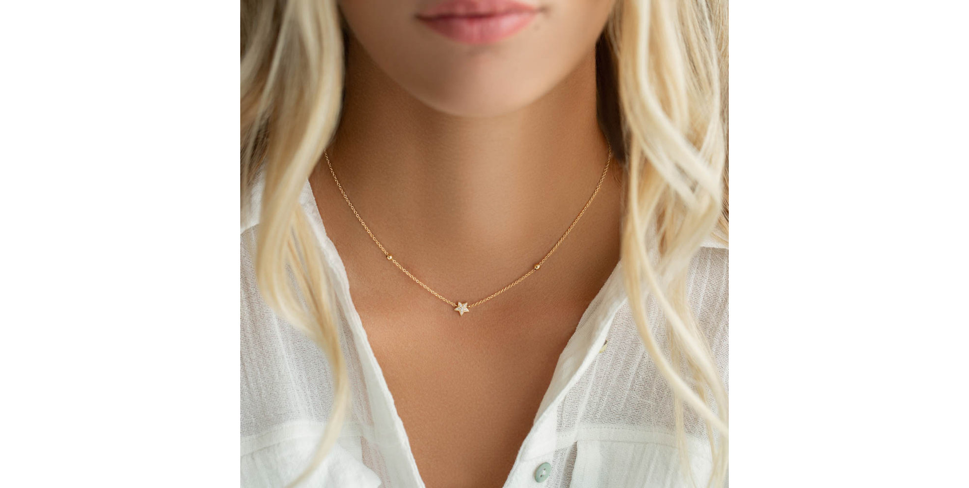 Náhrdelník s černými a bílými diamanty Star Waterfall