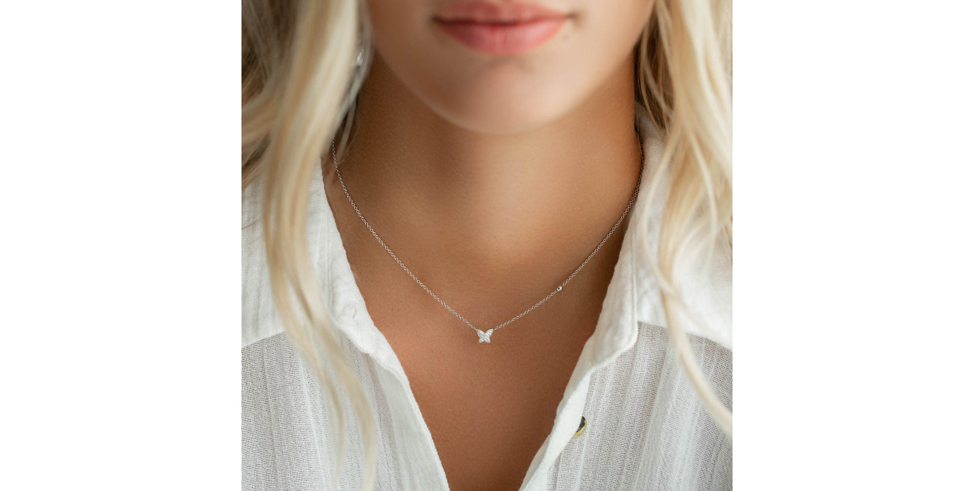 Náhrdelník s diamanty Magic Butterfly
