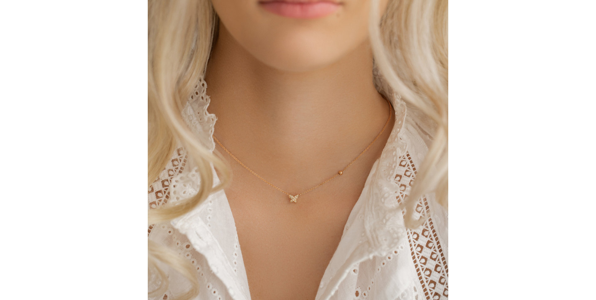 Náhrdelník s hnědými a bílými diamanty Star Waterfall