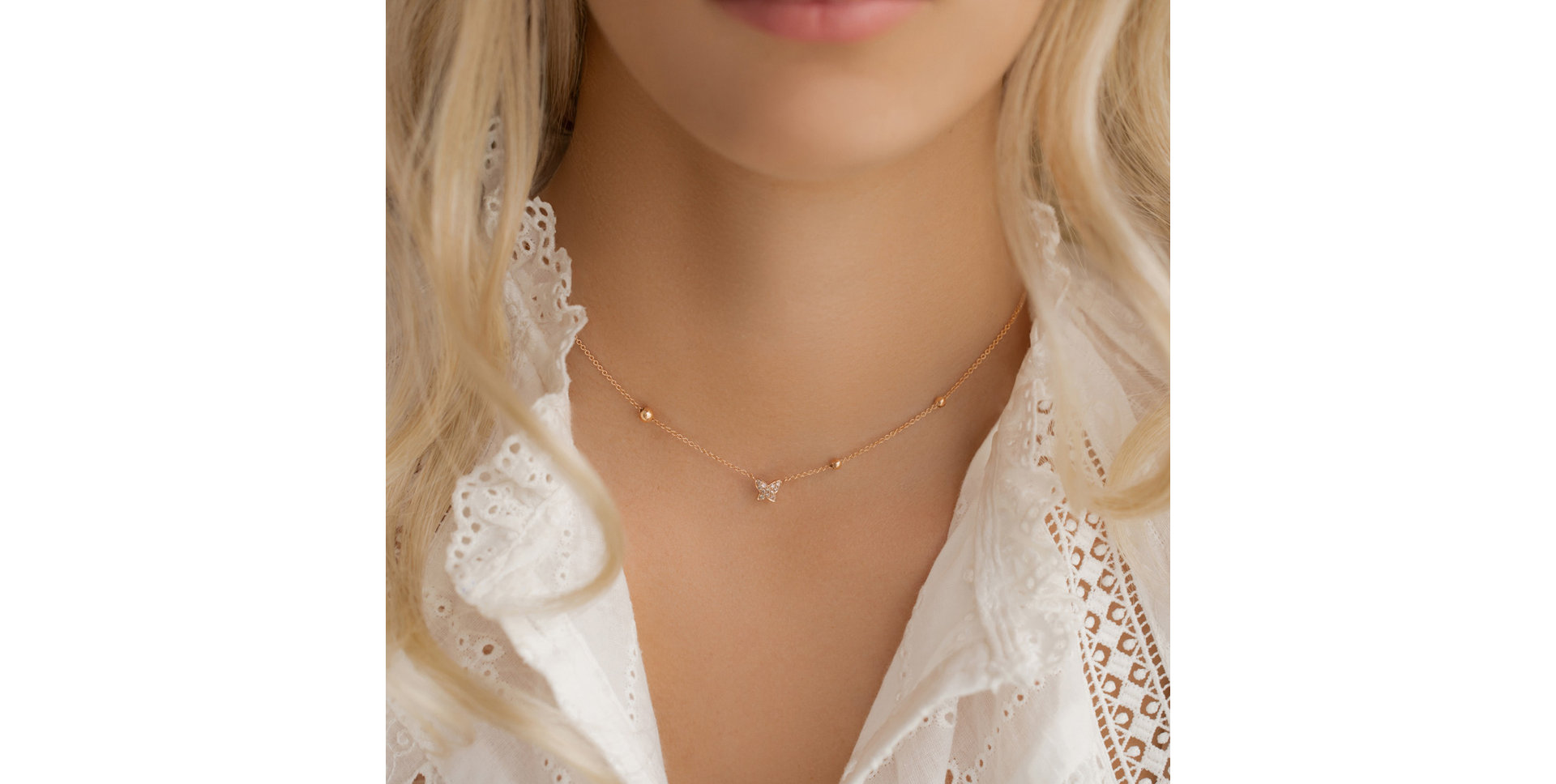 Náhrdelník s hnědými a bílými diamanty Star Waterfall