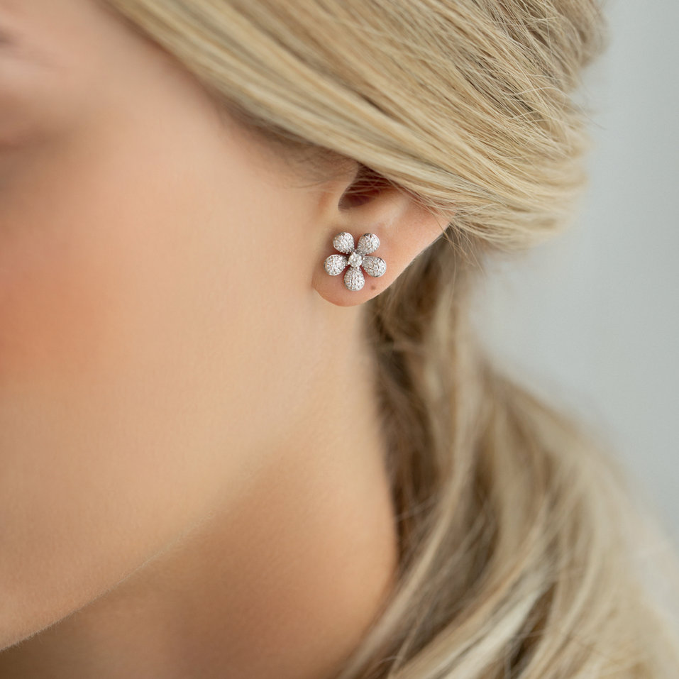 Náušnice s diamanty Flower Dream