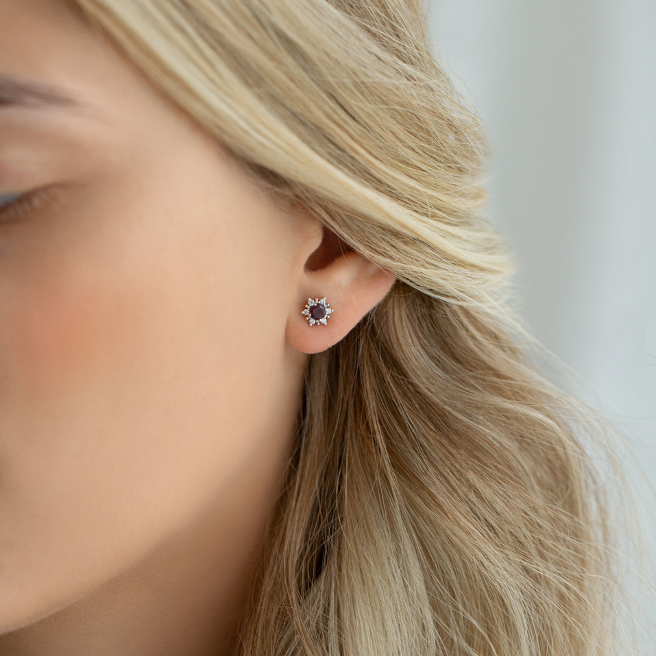 Náušnice s diamanty a tanzanitem Fancy Fairytale