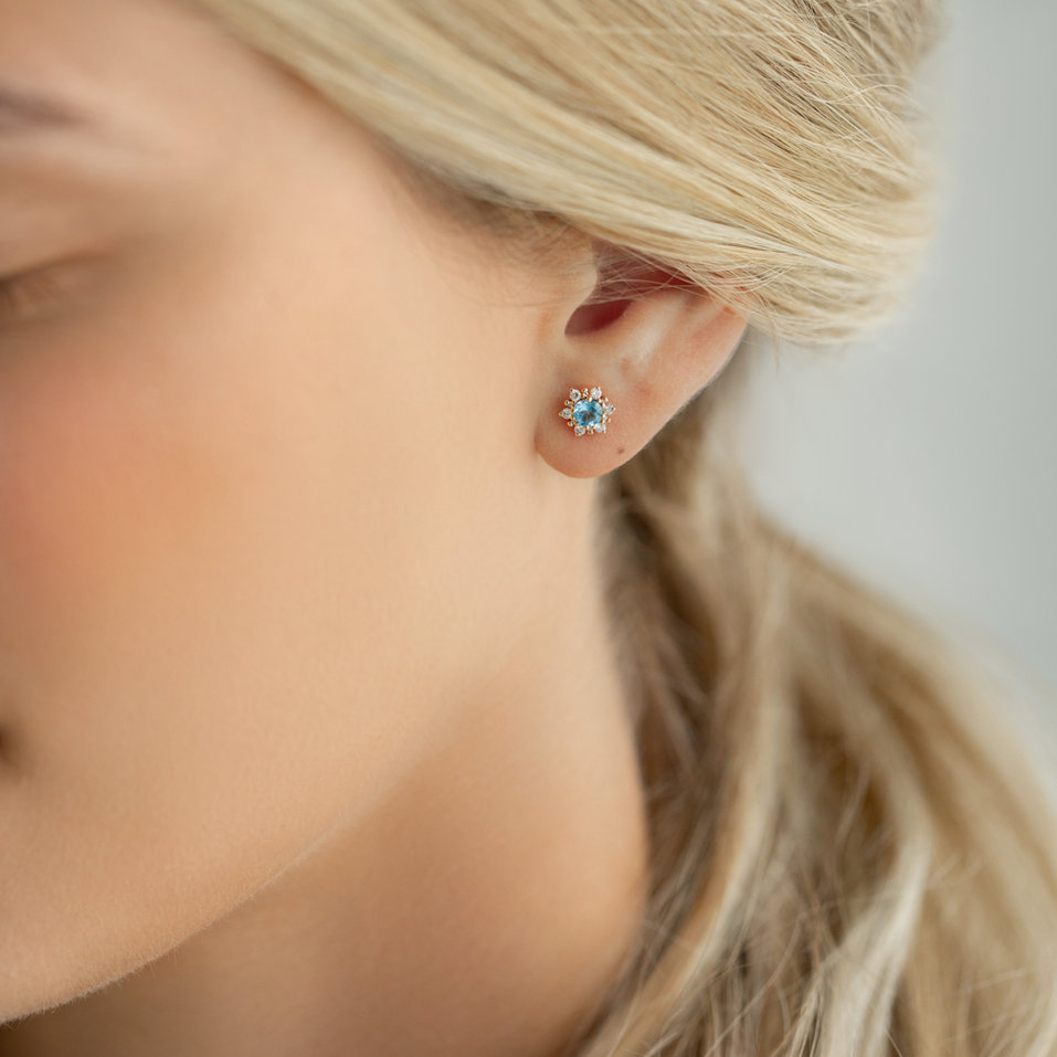 Náušnice s diamanty a tanzanitem Fancy Fairytale