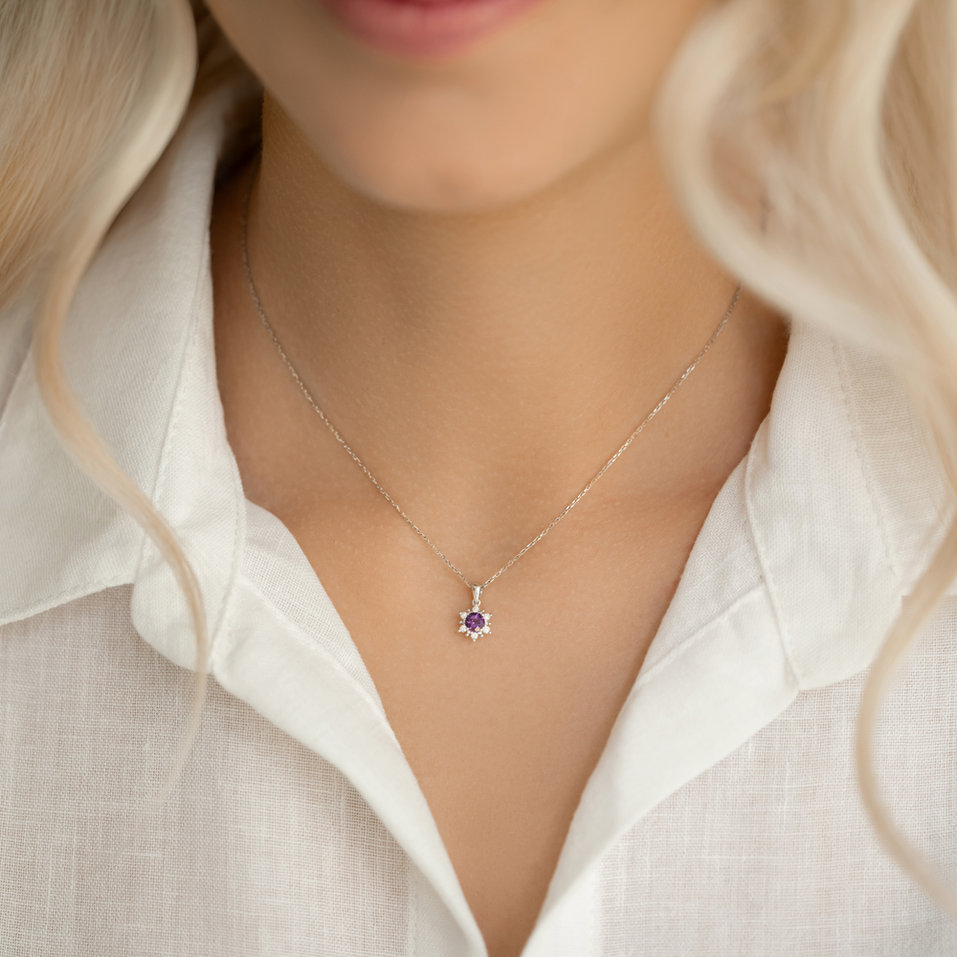 Přívěsek s rhodolitem a diamanty Fancy Fairytale