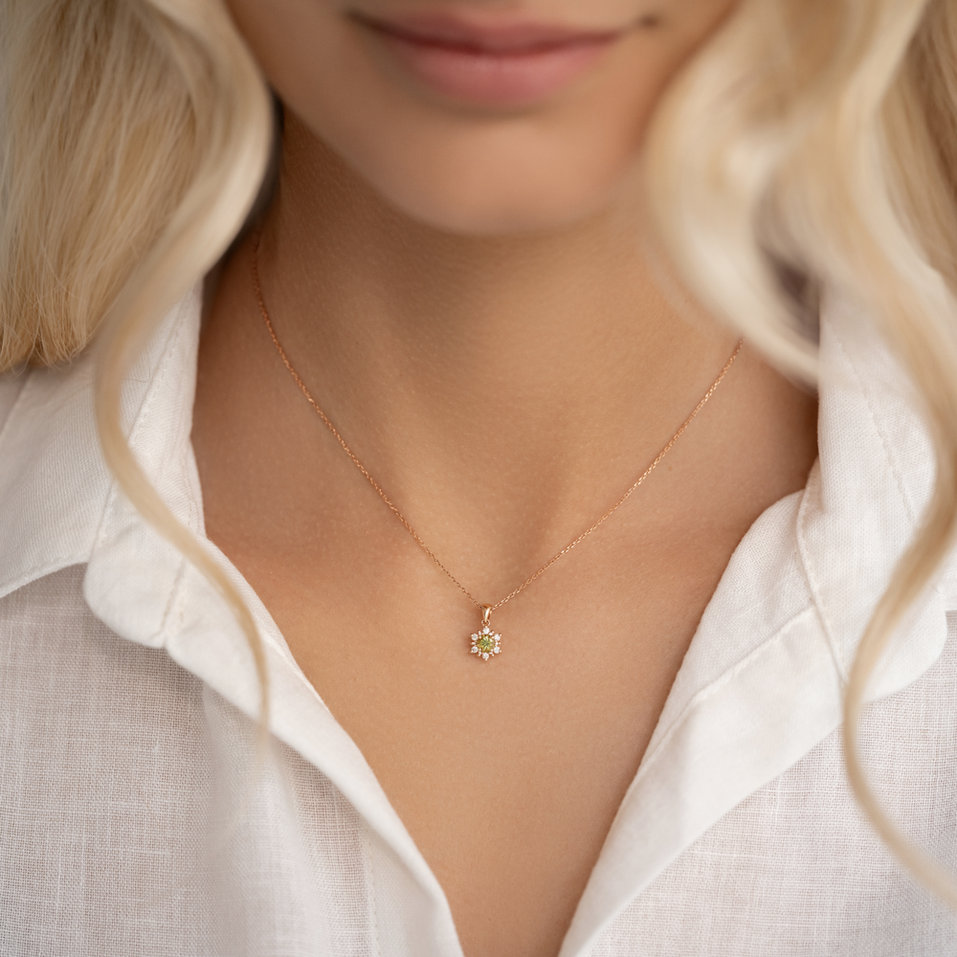 Přívěsek s diamanty a peridotem Fancy Fairytale