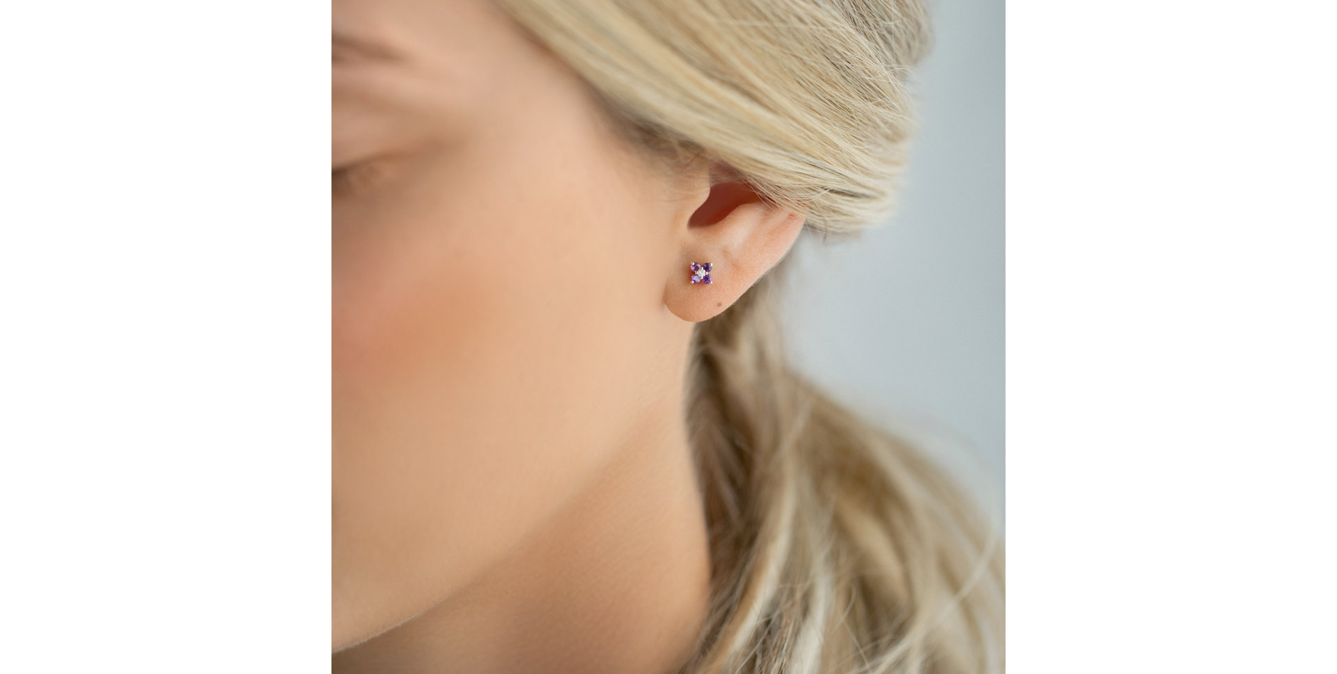 Náušnice s diamanty a rubíny Divine Bloom