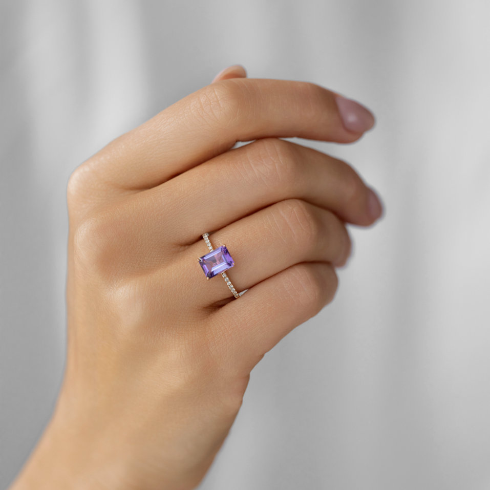 Prsten s diamanty a topazem sky Perfect Promise