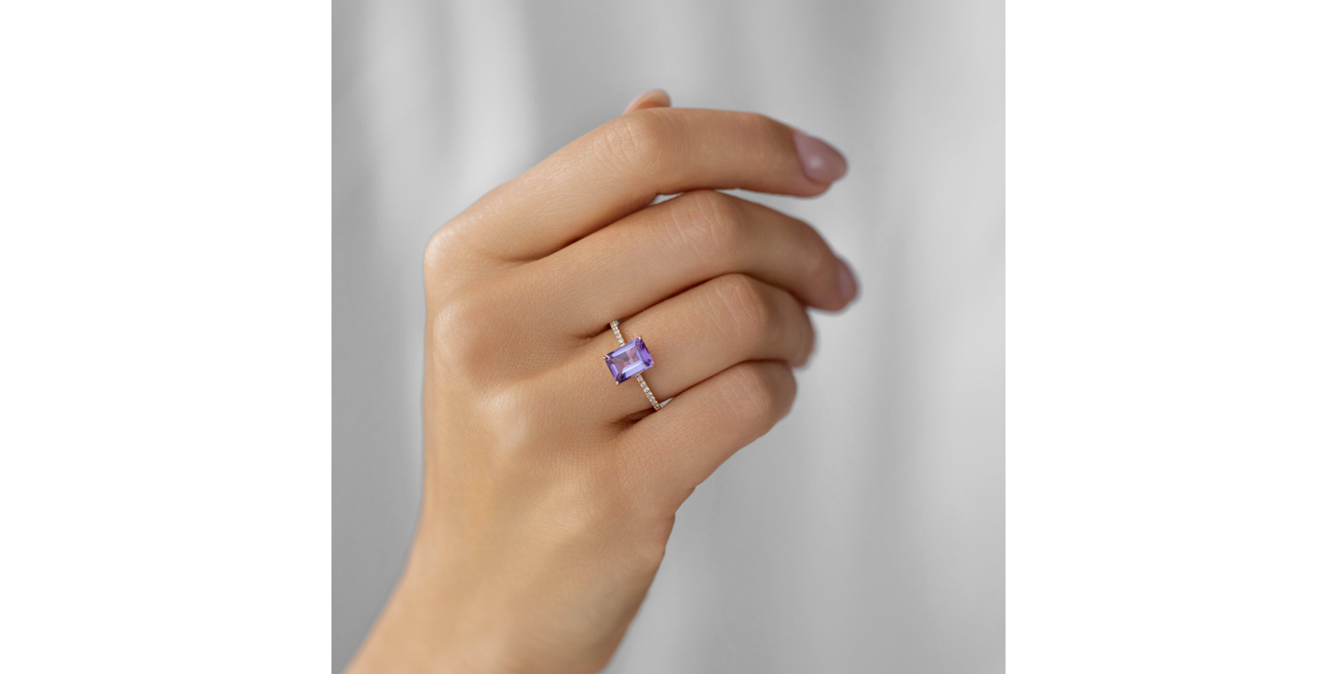 Prsten s diamanty a ametystem brazil Perfect Promise