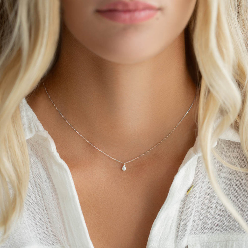 Náhrdelník s diamanty Diamond Tear