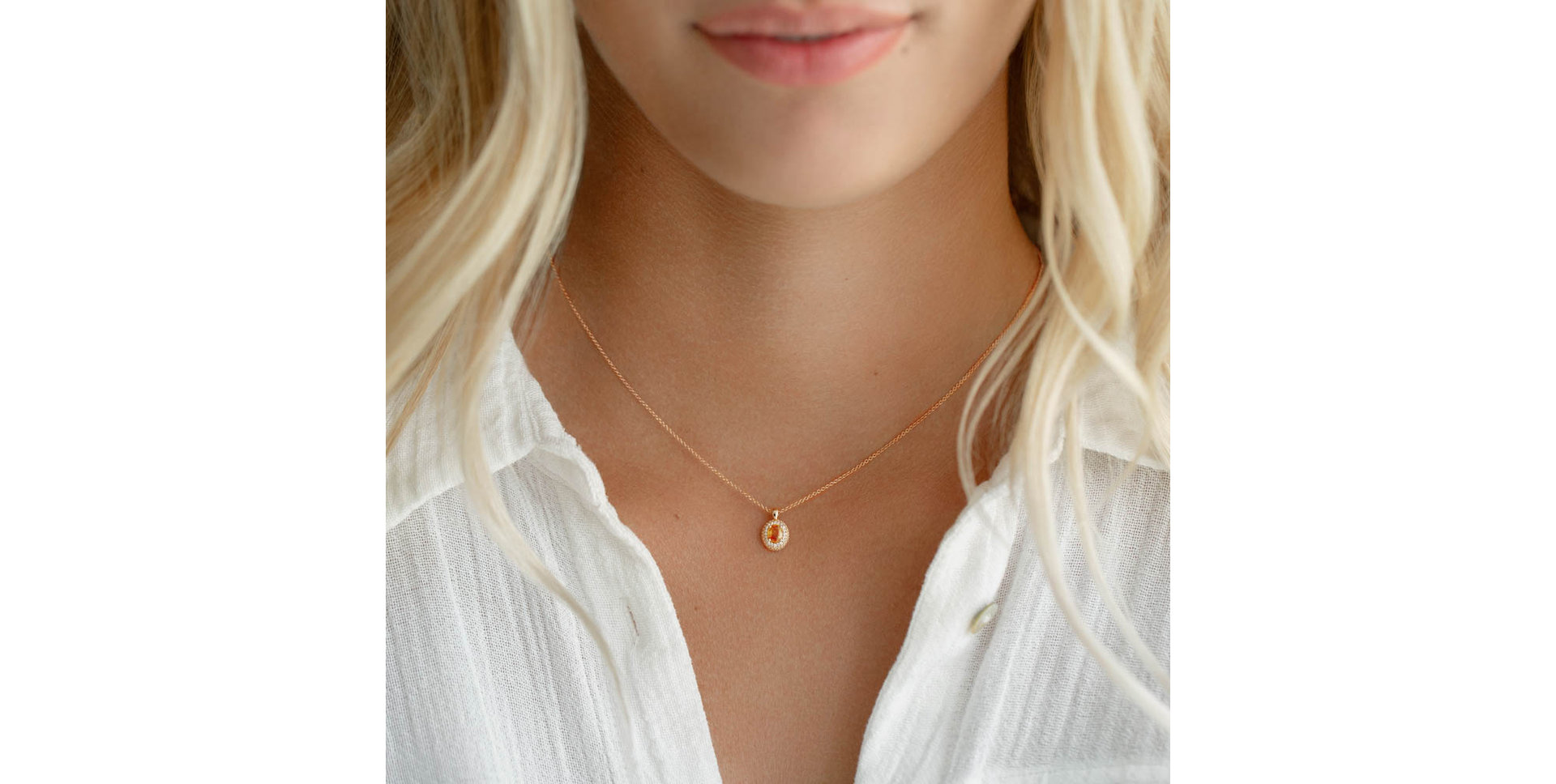 Náhrdelník se safírem a diamanty Princess