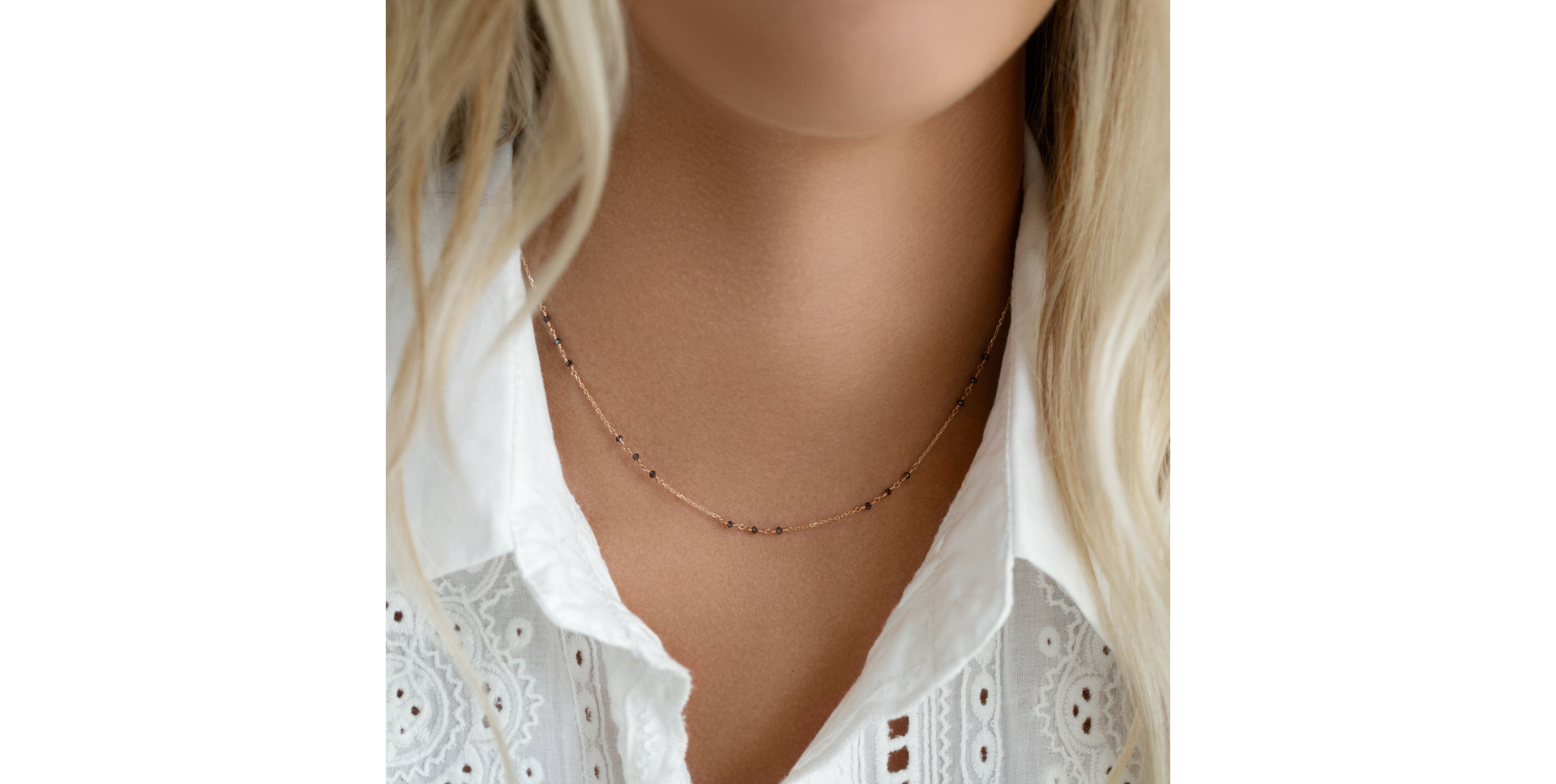 Náhrdelník s černými diamanty Deep Melody