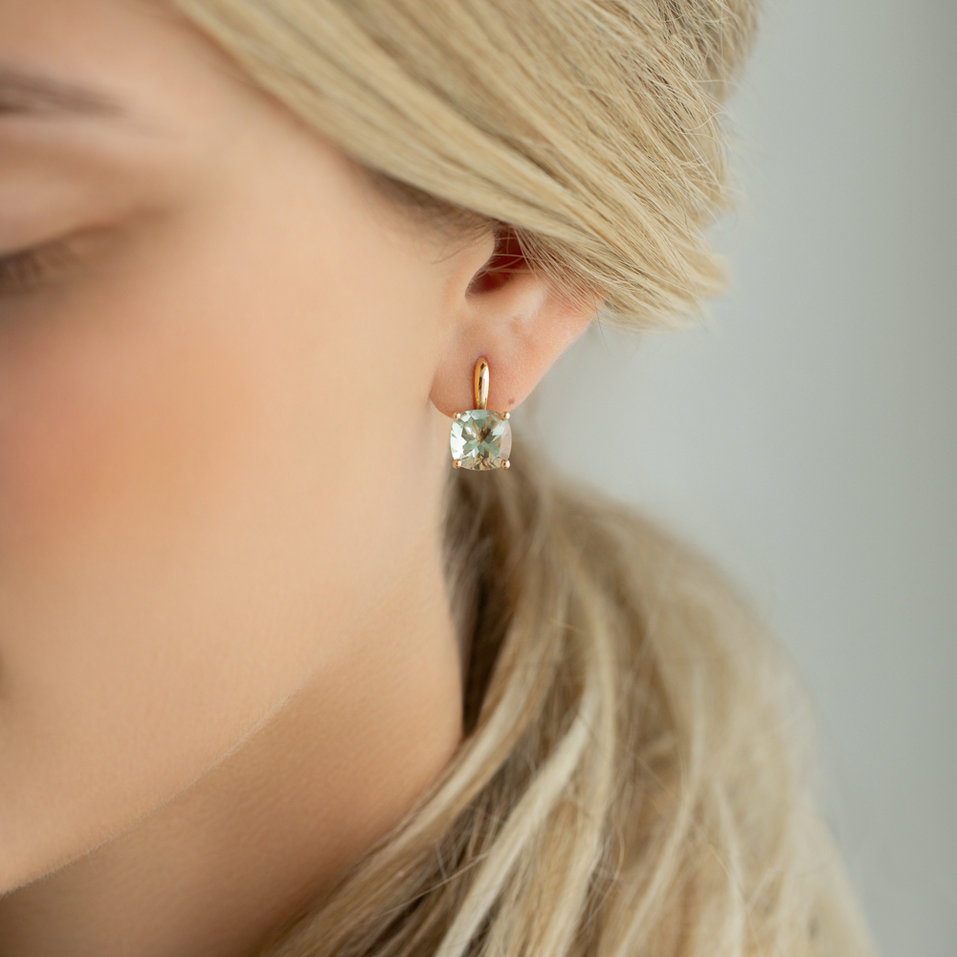 Náušnice s ametystem green Green Moon