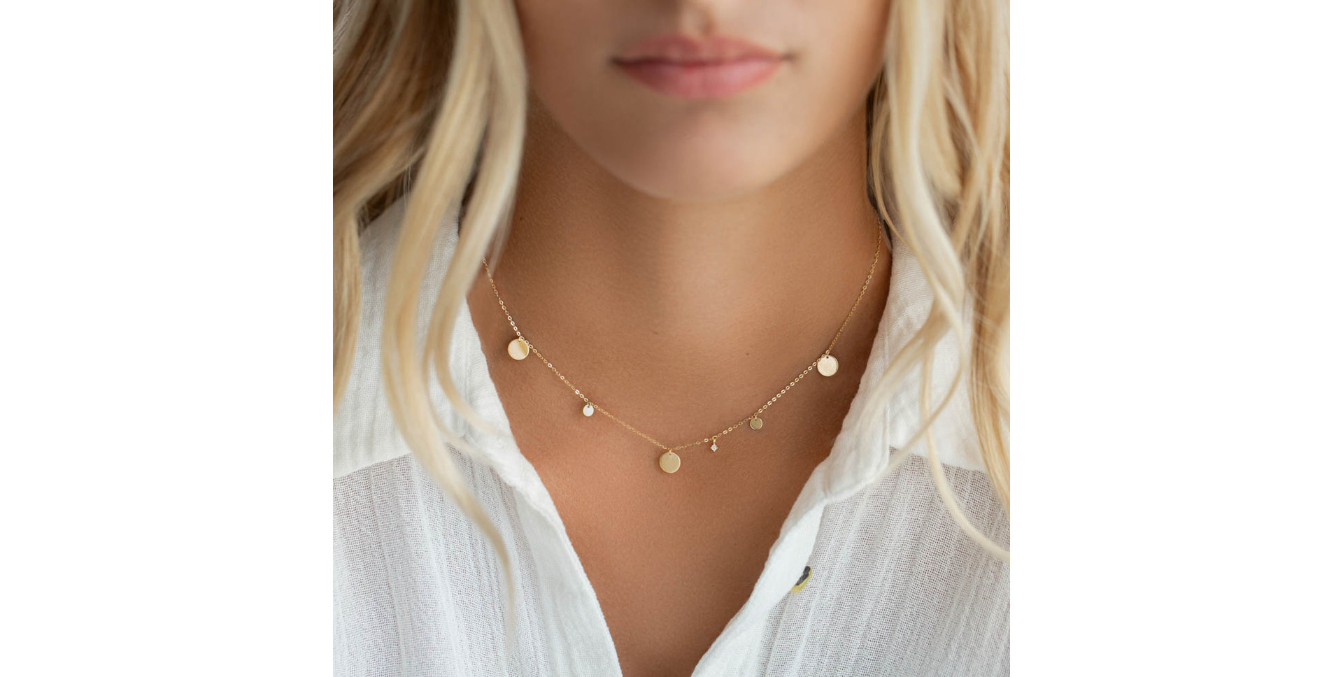 Náhrdelník s diamantem Circles of Hearth