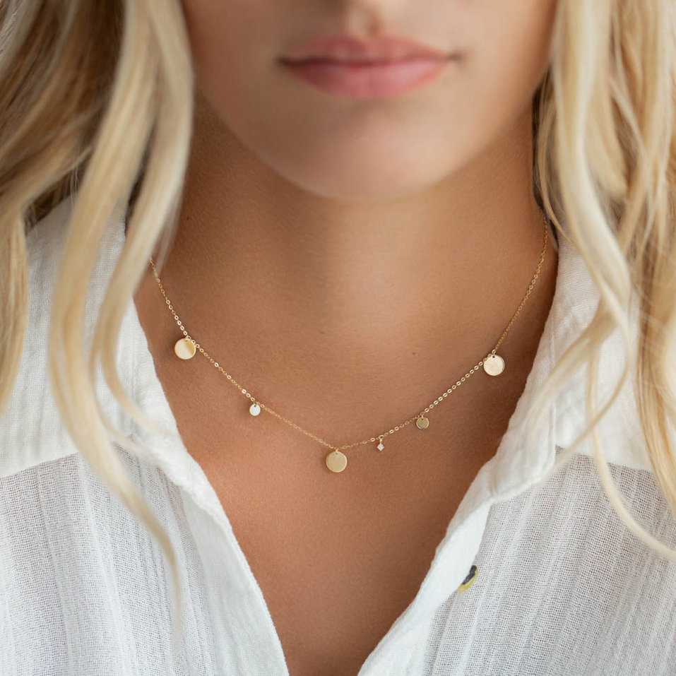 Náhrdelník s diamantem Circles of Hearth