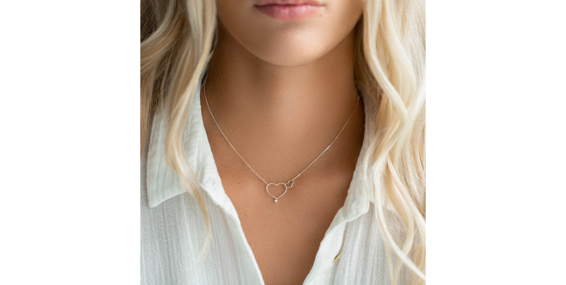 Náhrdelník s diamantem Double Love