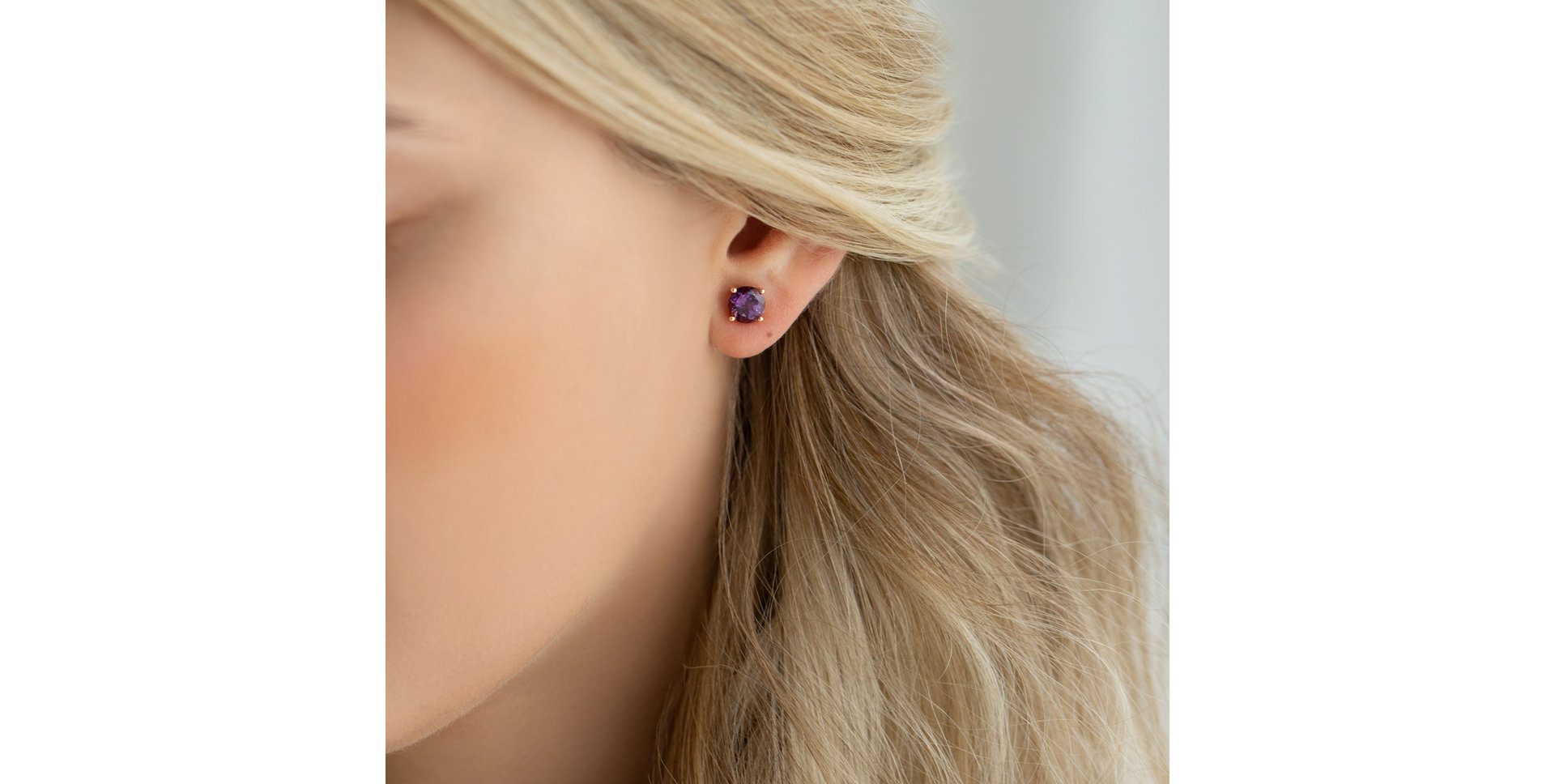 Naušnice s ametystem Virginia Love