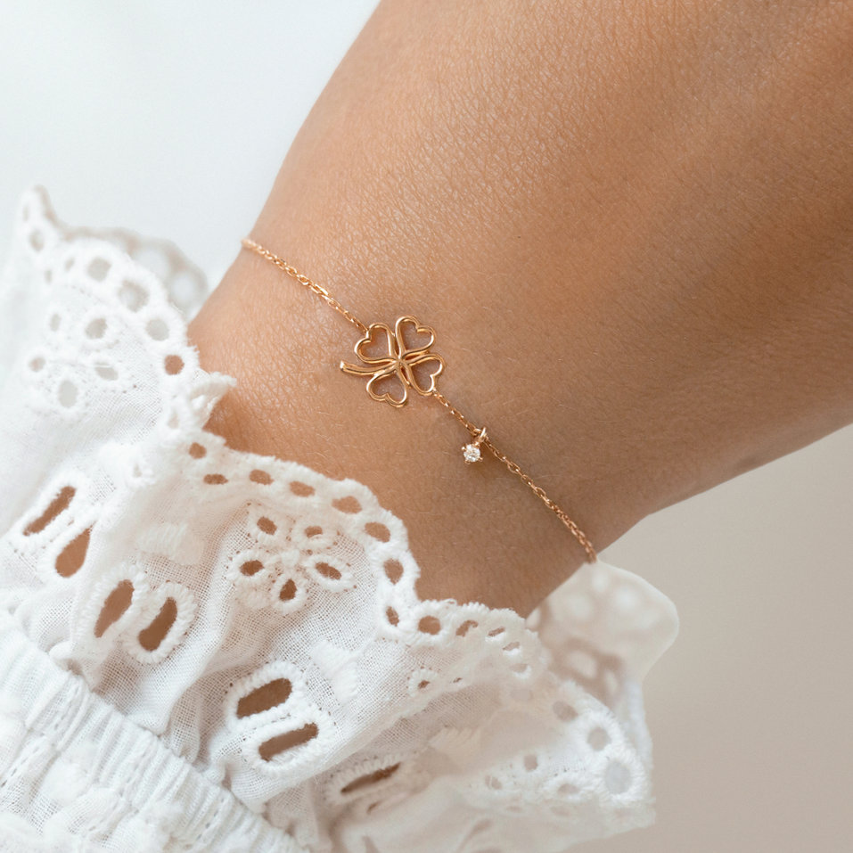 Náramek s diamantem Harmonic Cloverlight