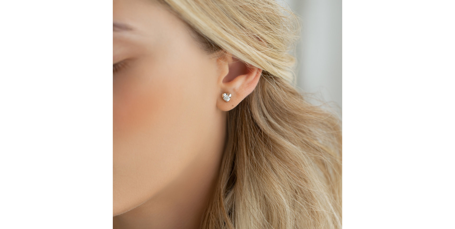 Náušnice s diamantem Full Hearts