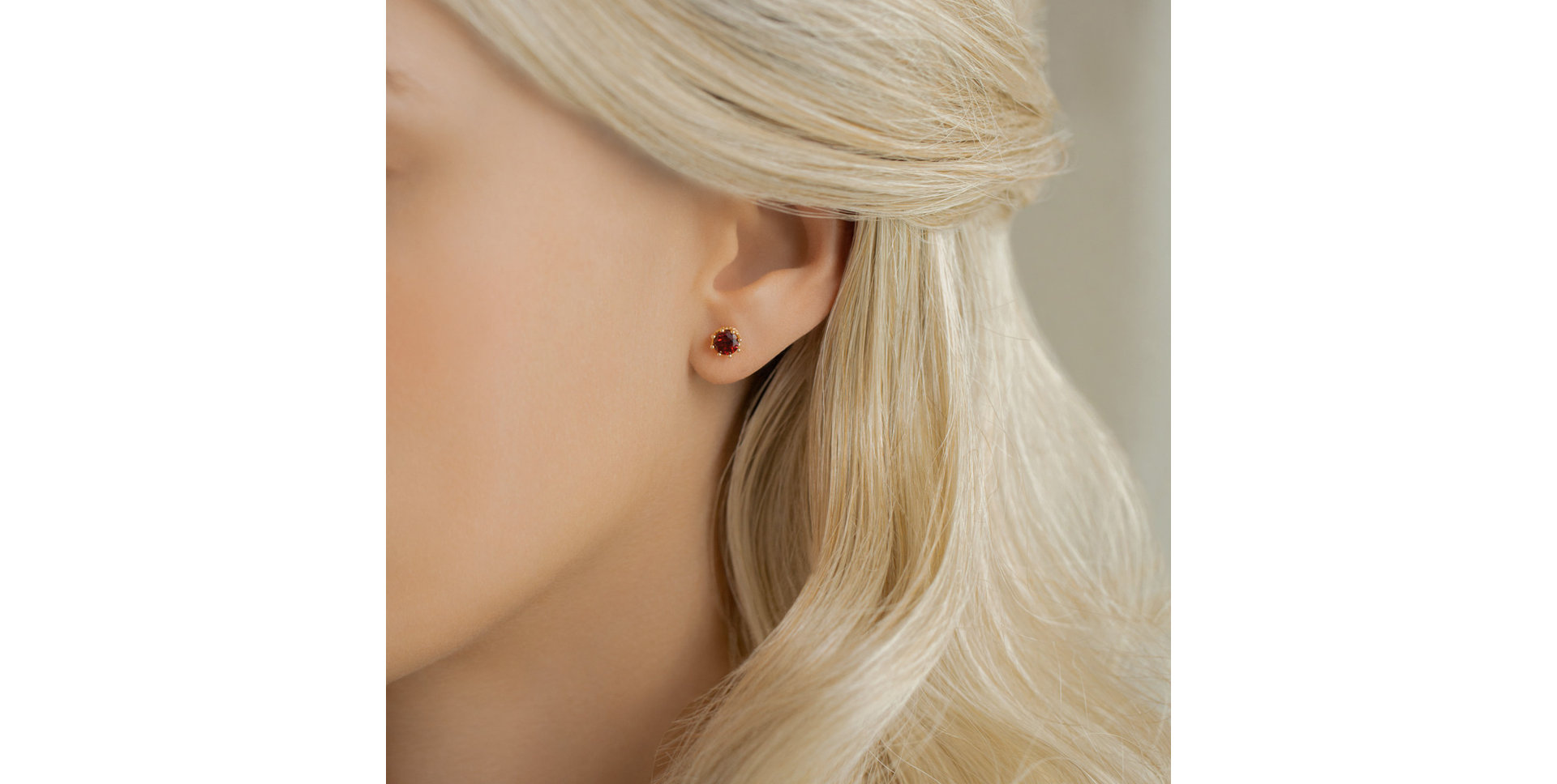 Náušnice s rhodolitem Crown of Hearts