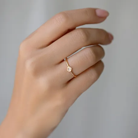 Prsten s diamantem HexaGlam