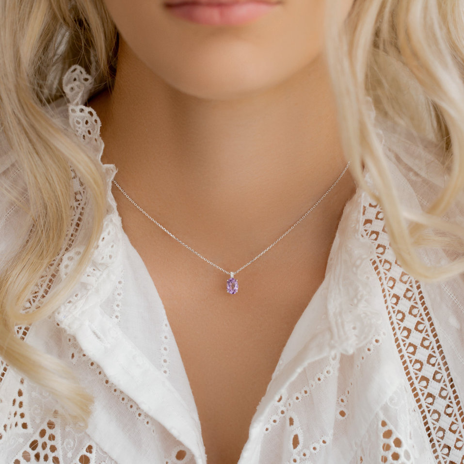 Náhrdelník s diamanty a tanzanitem Aurora