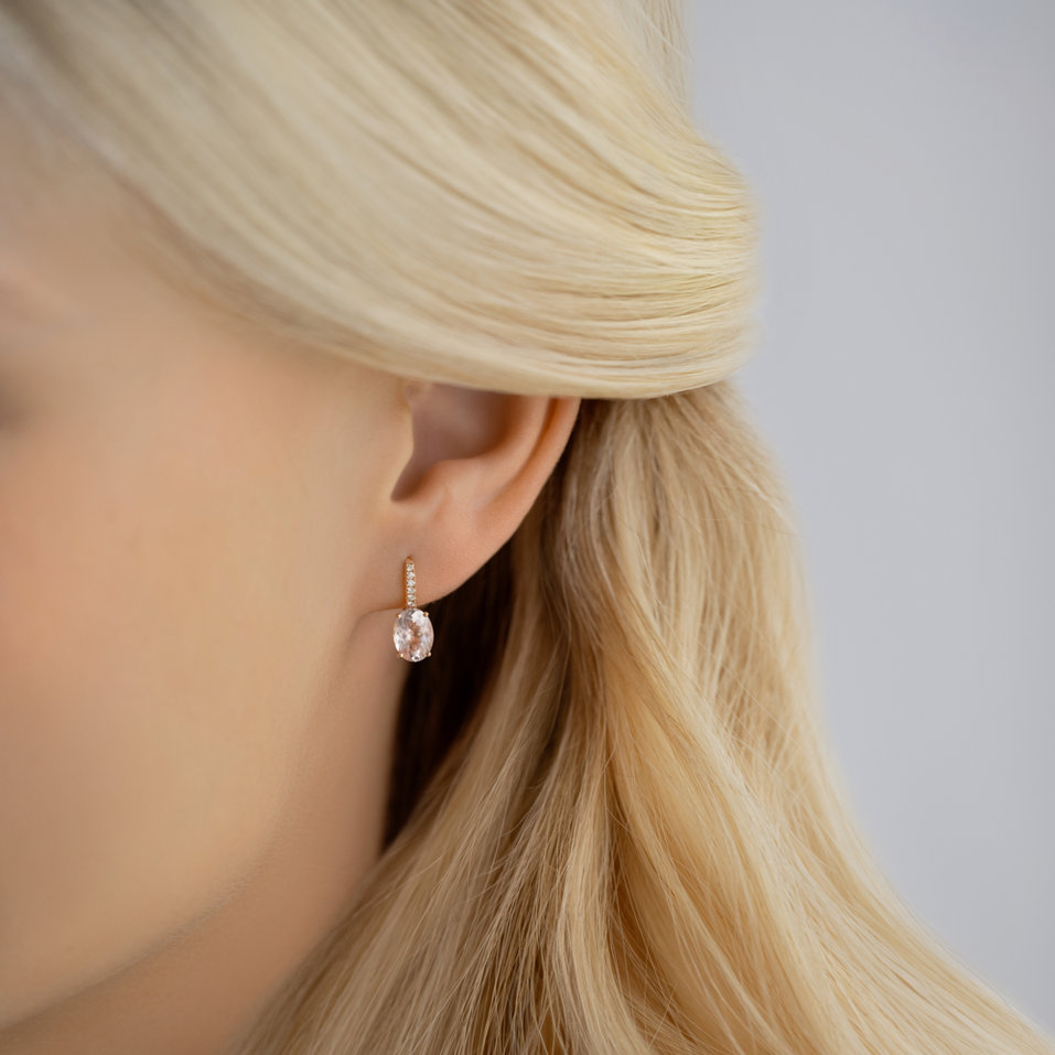 Náušnice s diamanty a topazem Niké Elegance