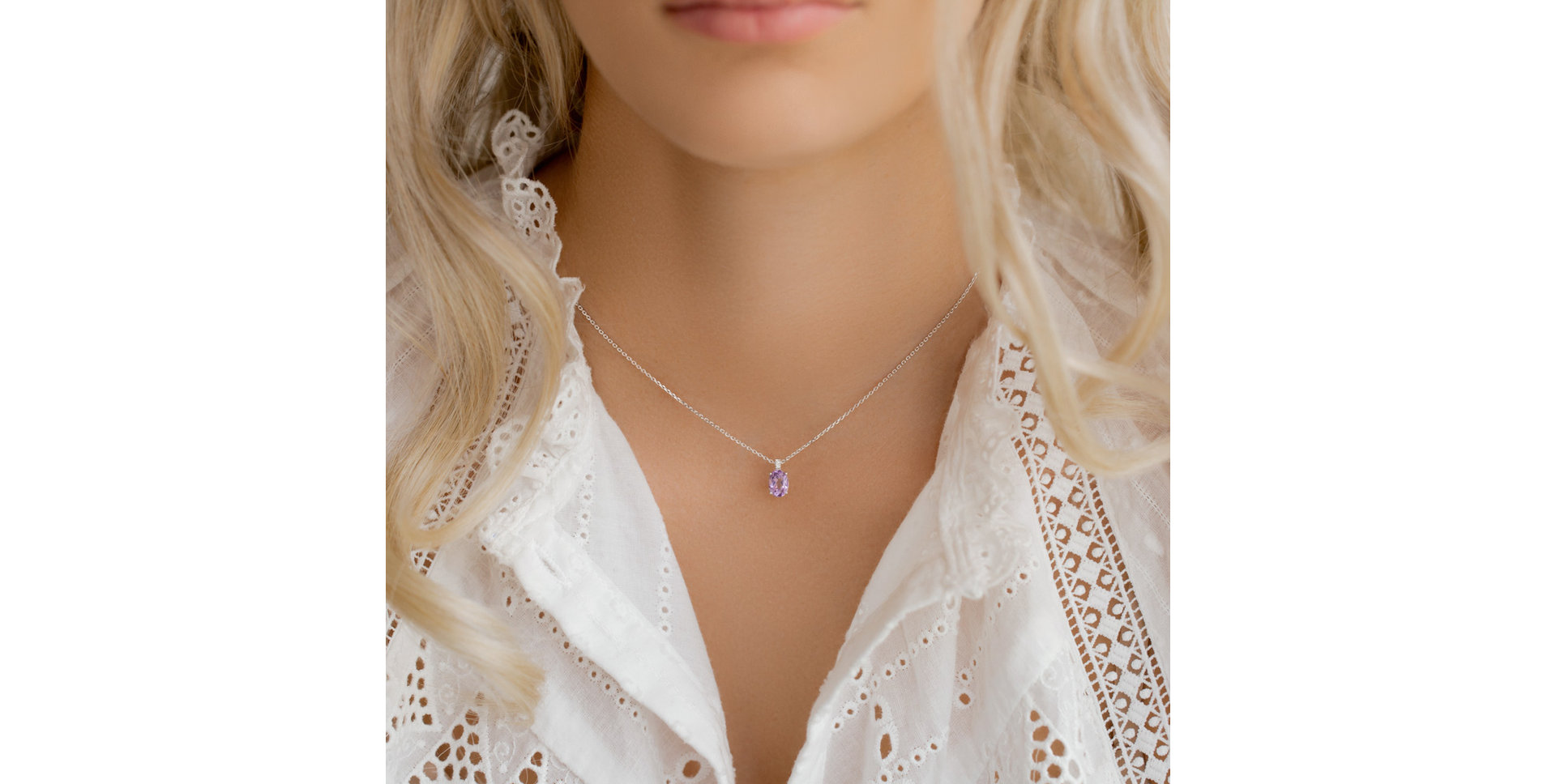 Náhrdelník s diamanty a ametystem Aurora