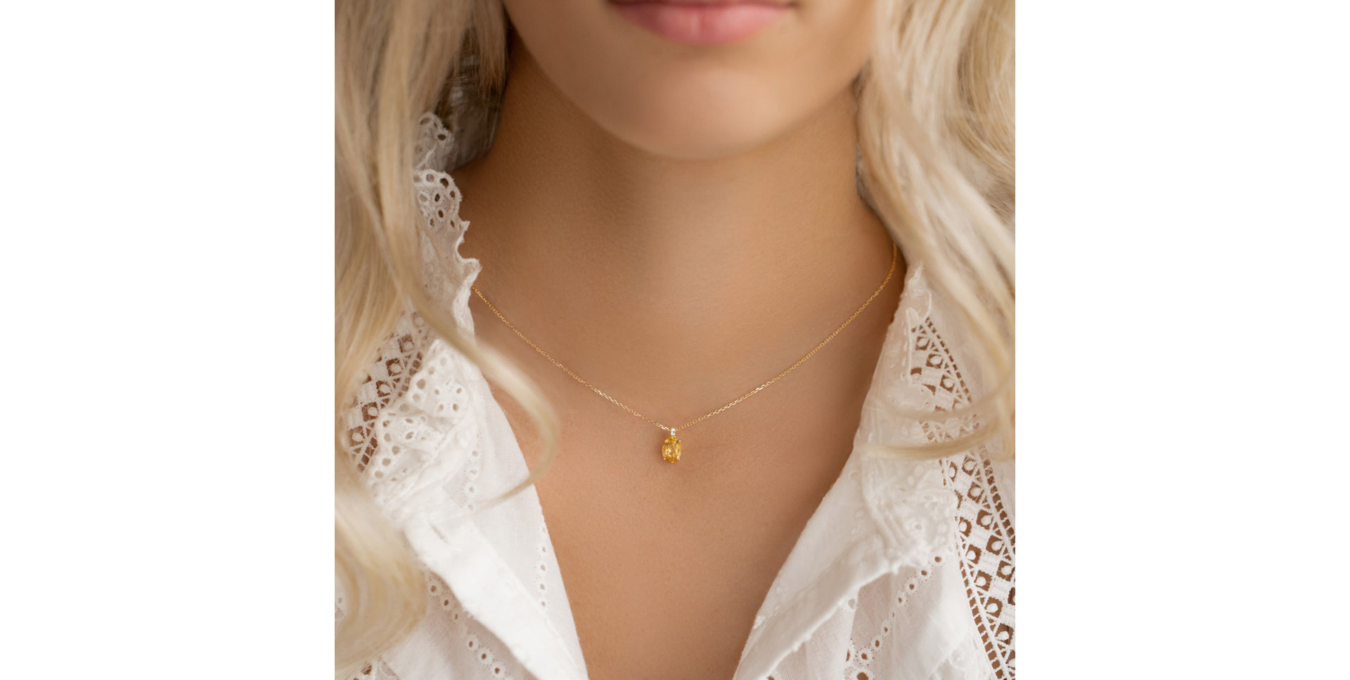 Náhrdelník s diamanty a citrínem Aurora