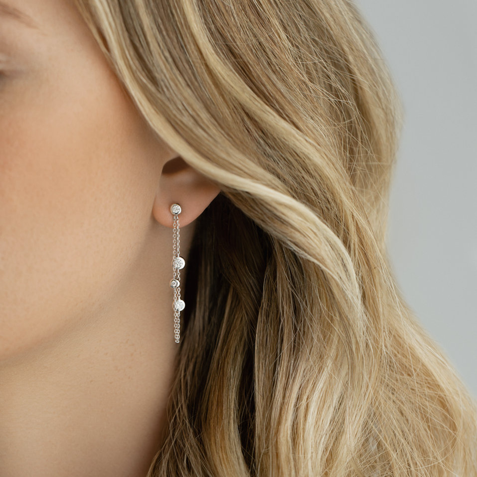 Náušnice s diamanty Dots Watterfall