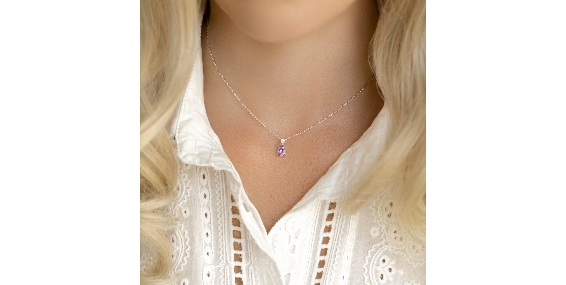 Náhrdelník s diamantem a topazem Ismene