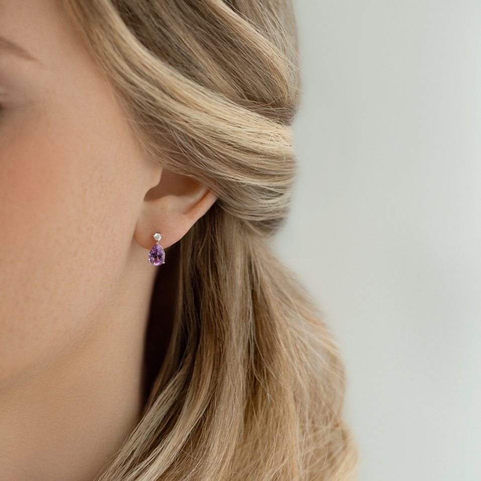 Náušnice s diamanty a citrínem Ismene