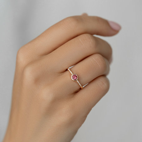 Prsten s diamanty a rhodolitem Regal Sparkle