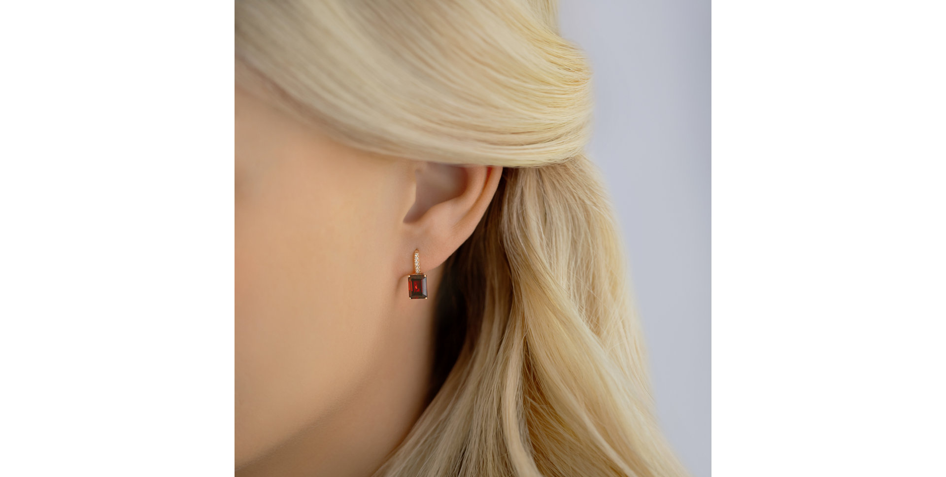 Náušnice s diamanty a ametystem Mireth