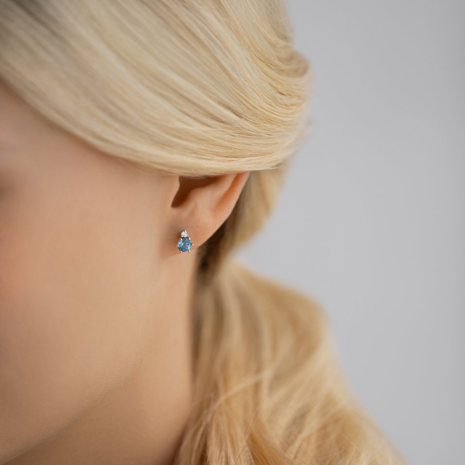 Náušnice s diamantem a smaragdem Midnight Serenity