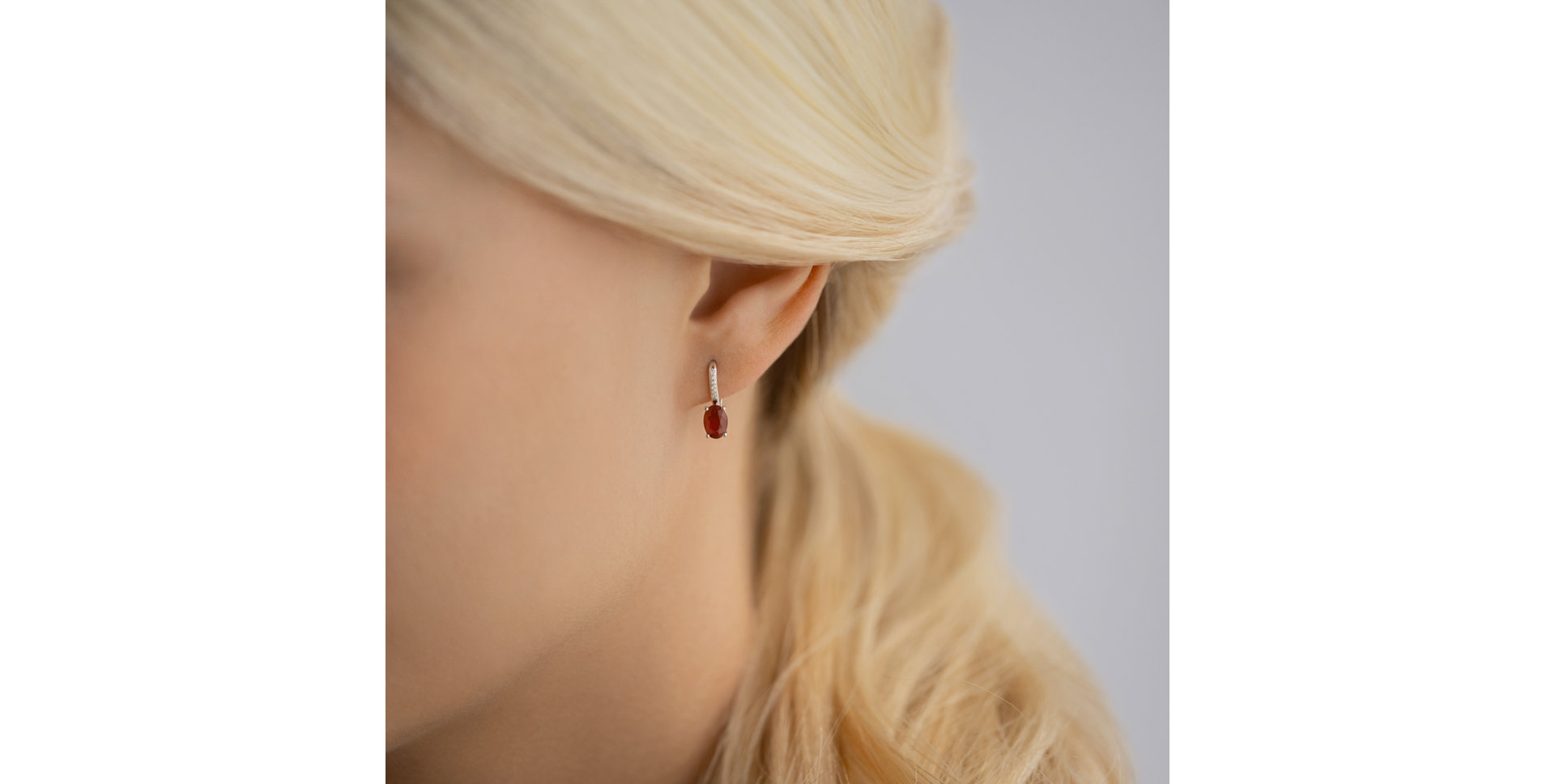 Náušnice s diamanty a rubínem Lauriene