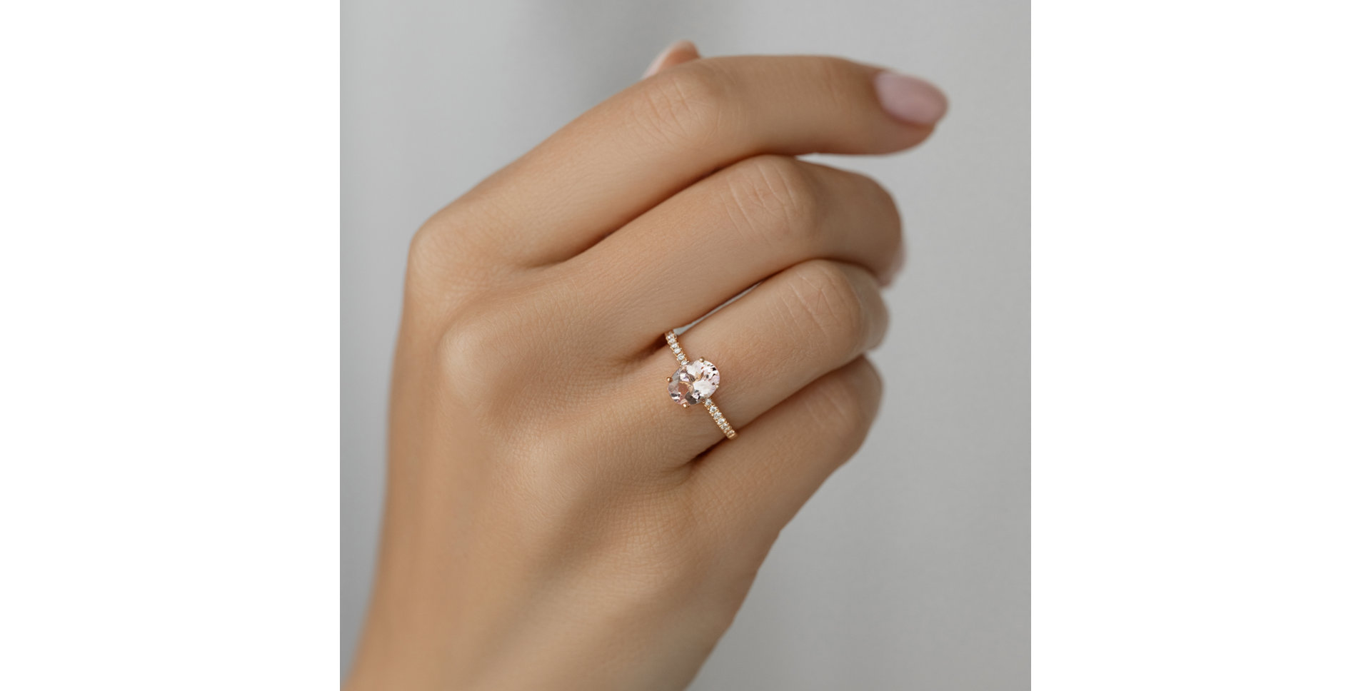 Prsten s diamanty a morganitem Touch of Spark