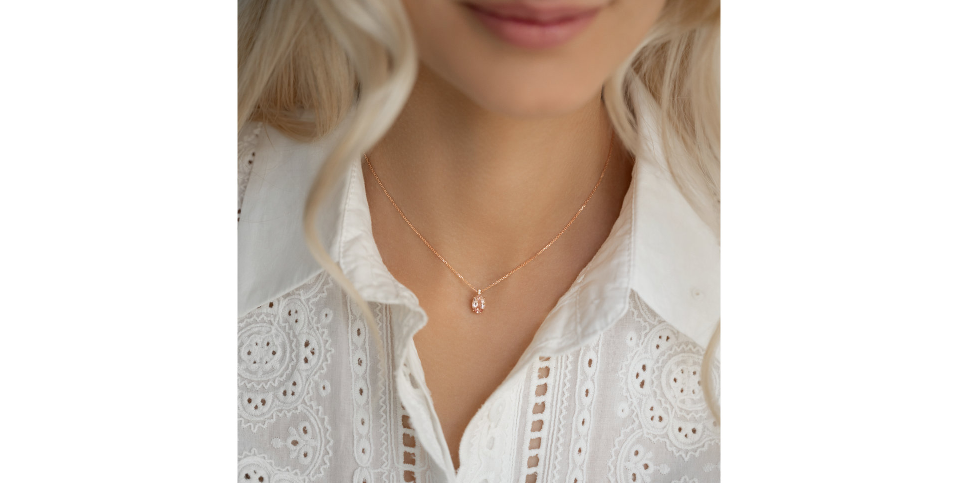 Náhrdelník s diamanty morganitem Aurora