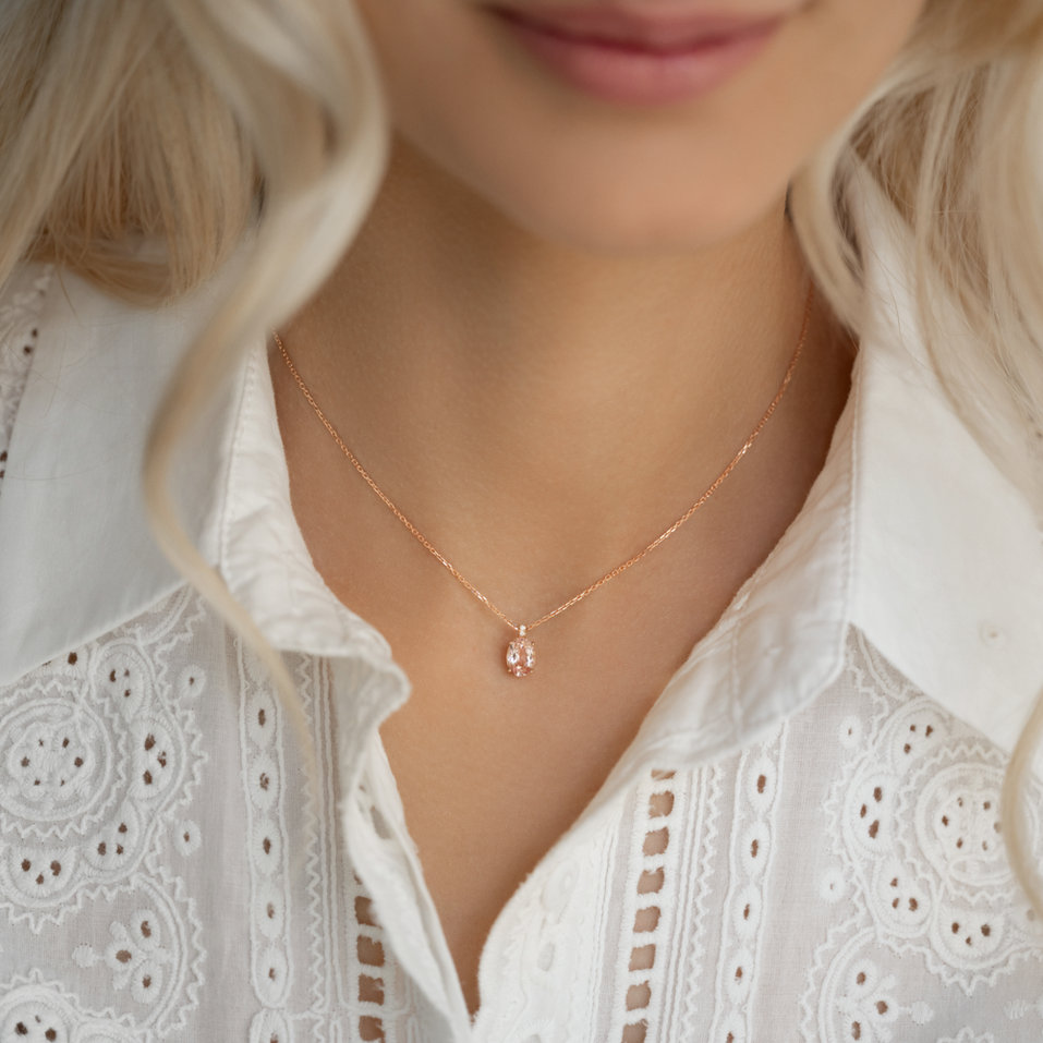 Náhrdelník s diamanty morganitem Aurora